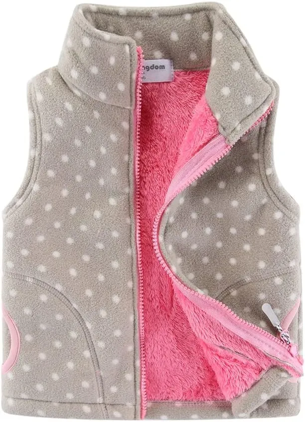 Mud Kingdom Boys Girls Polar Fleece Vest Winter Thick Warm Outerwear Funny Cartoon