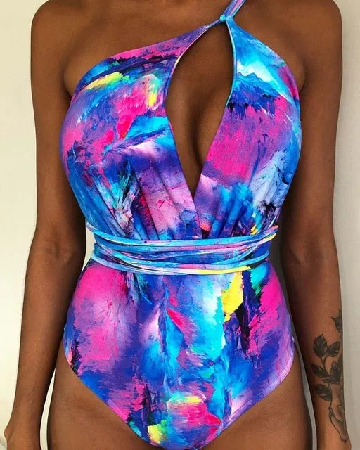 New 2019 Sexy One Piece Swimsuit Female Backless Bodysuit