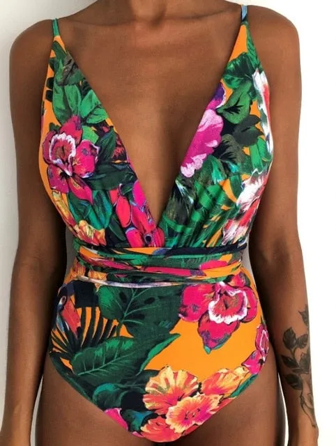 New 2019 Sexy One Piece Swimsuit Female Backless Bodysuit