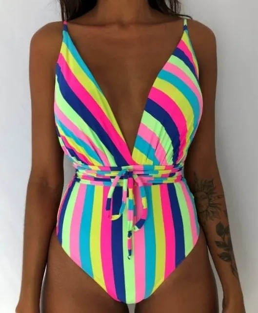 New 2019 Sexy One Piece Swimsuit Female Backless Bodysuit