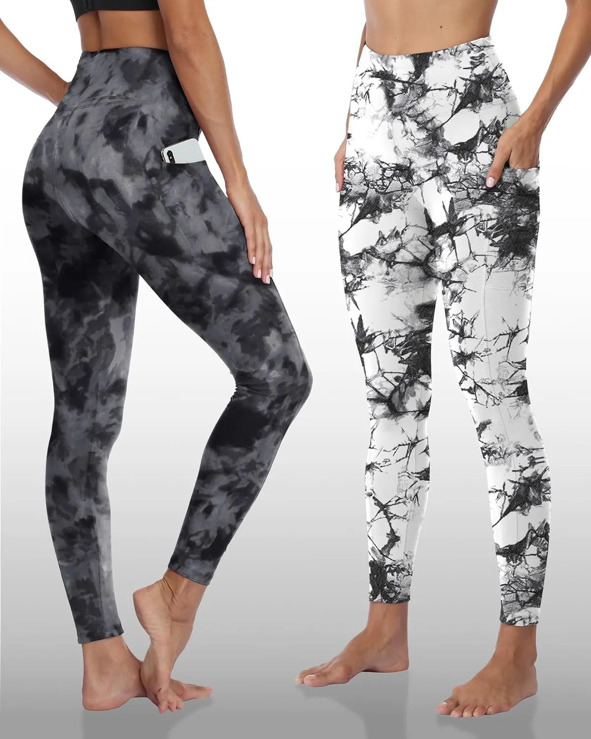 NexiEpoch 4 Pack Leggings for Women with Pockets- High Waisted Tummy Control for Workout Running Capri Yoga Pants
