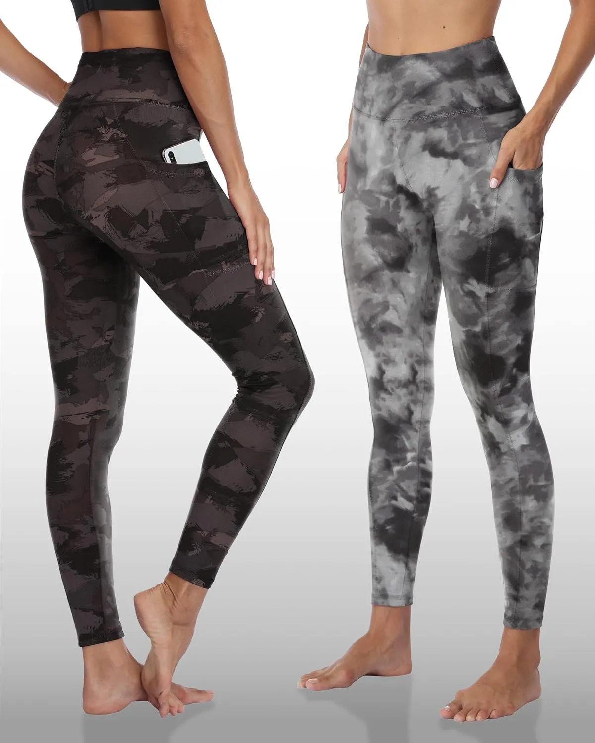 NexiEpoch 4 Pack Leggings for Women with Pockets- High Waisted Tummy Control for Workout Running Capri Yoga Pants