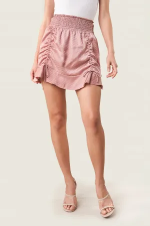 Northie Satin Smocked Mini Skirt