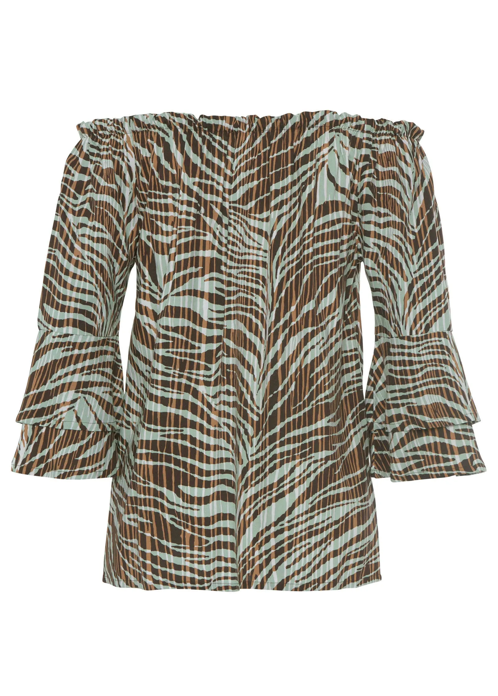 Off-The-Shoulder Top - Brown Multi