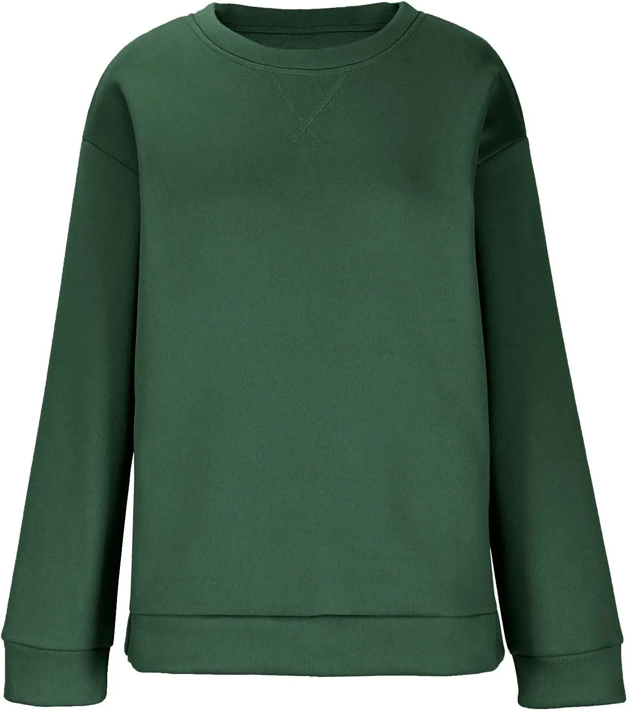 Oversized Crewneck Sweatshirt Women Side Slit Long Sleeve Fleece Pullover Tops Soft Cozy Plain Hoodie Preppy Clothes