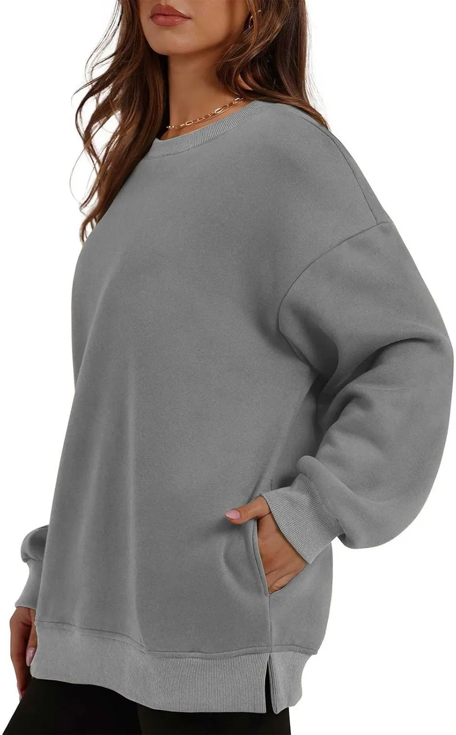 Oversized Crewneck Sweatshirts For Women Fleece Long Sleeve Pullover Tops Fall Fashion Outfits 2024 Winter Sweaters