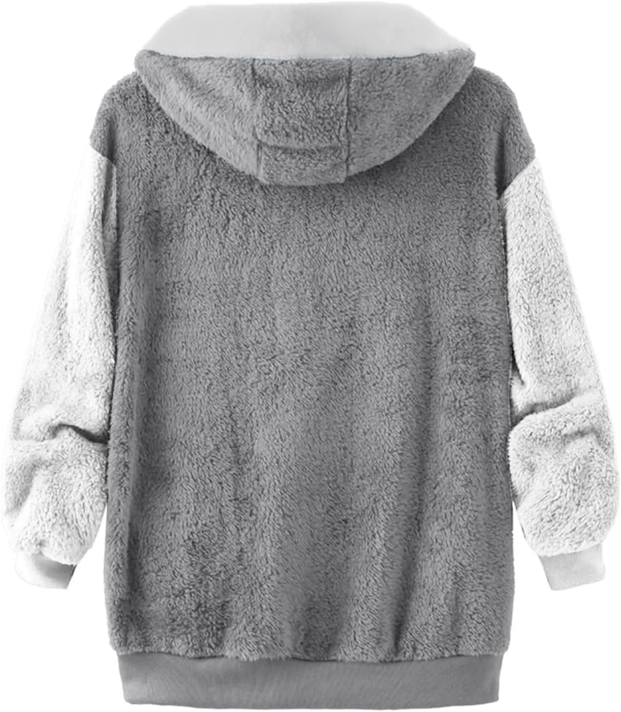 Oversized Fuzzy Fleece Jackets For Women Fashion 2023 Color Block Faux Fur Cardigan Coat Shaggy Warm Winter Outerwear