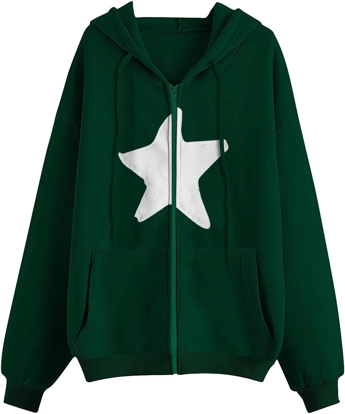 Oversized Sweatshirt For Women Long Sleeve Fashion Graphic Design Hoodies Casual Zip Up Fleece Sweatshirts