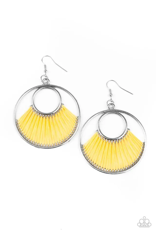 Paparazzi Earring ~ Really High-Strung - Yellow