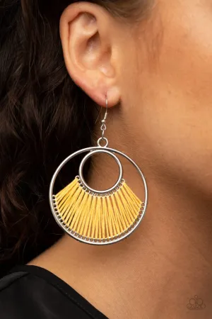 Paparazzi Earring ~ Really High-Strung - Yellow