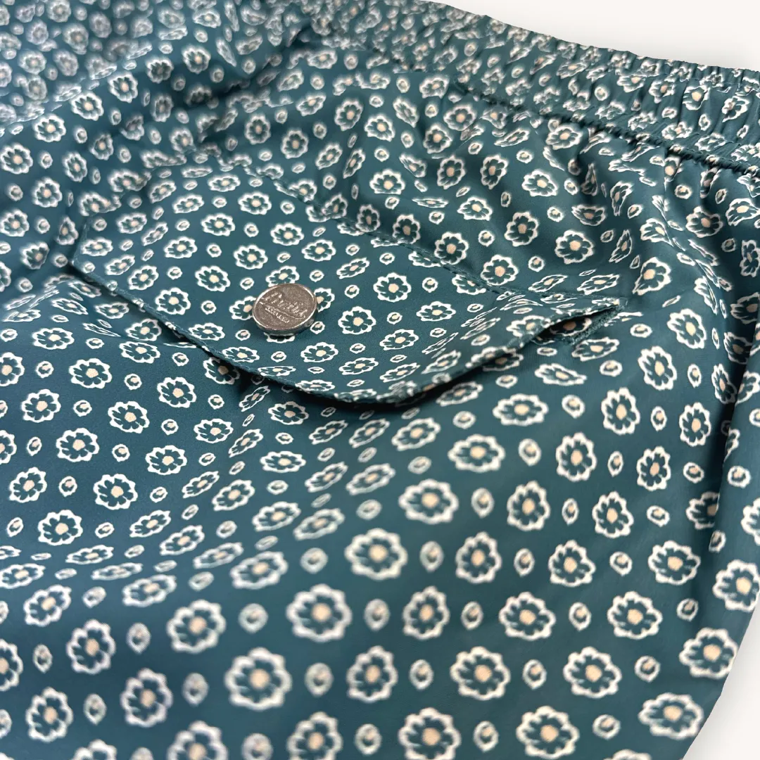 Petrol Floral Swim Shorts