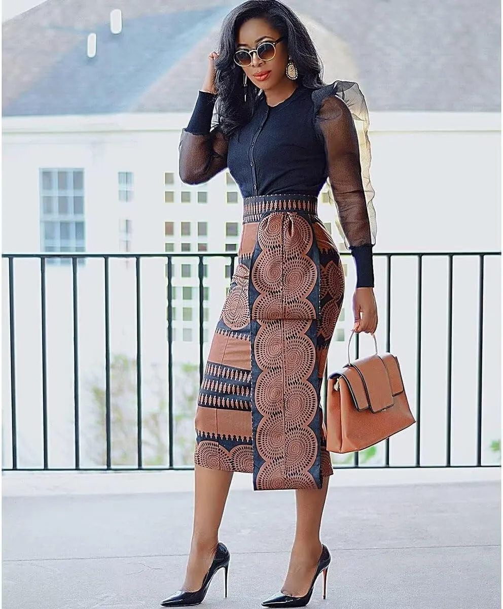 Pleated Skirt for Women Fashion Cartoon Print A-Line Skirt Vintage Skirts