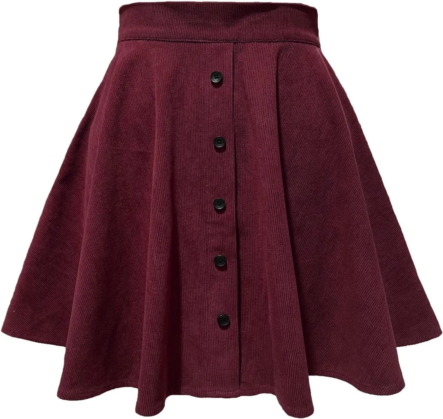 Plus Size Basic Versatile Stretchy Elastic Waist Flared Casual Mini Skater Skirt/Pleated Plaid Skirts Buttons Outfit