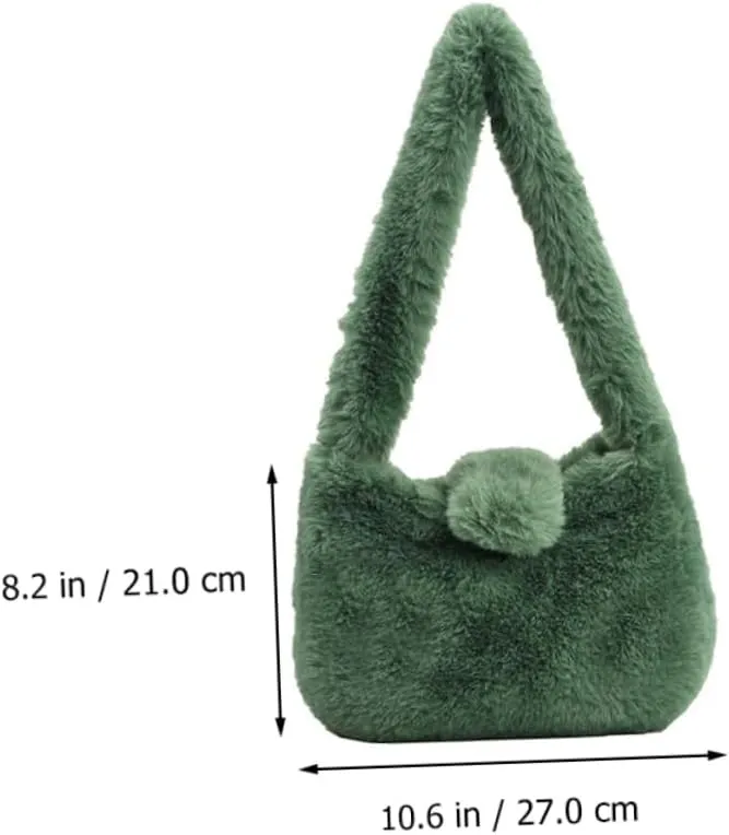 Plush Single Shoulder Bag for Women Stylish Travel Pouch Versatile Winter Accessory for and Daily Use