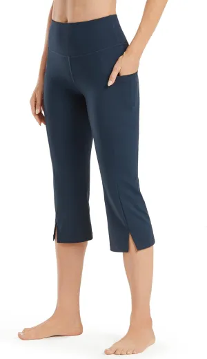 Promover Capri Pants for Women Bootcut Yoga Pants with Pockets High Waisted Flare Leggings Casual Work Pants