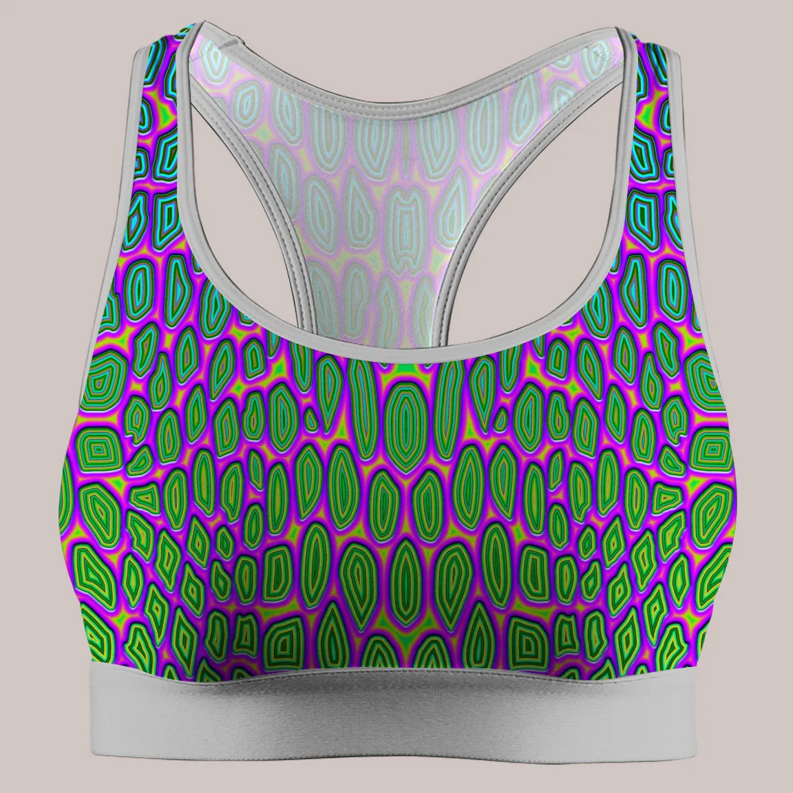 Psychedelic Active Bra (UV/RGB, Eco-Friendly) | REPTILIAN
