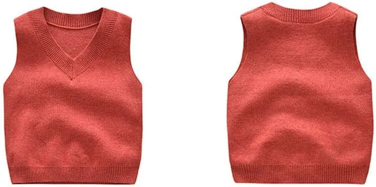 PTPUKE Baby Boys Girls V Neck Comfort Knitted Sleeveless Pullover Sweater Vest