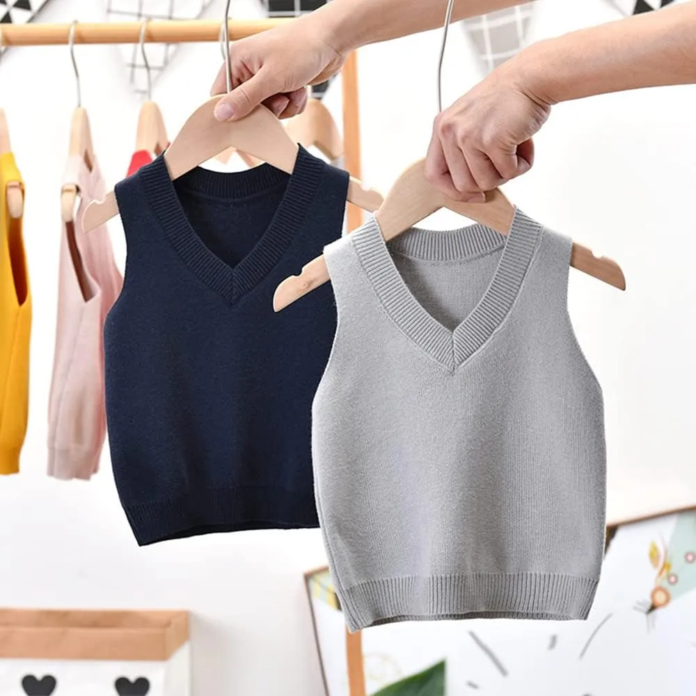 PTPUKE Baby Boys Girls V Neck Comfort Knitted Sleeveless Pullover Sweater Vest