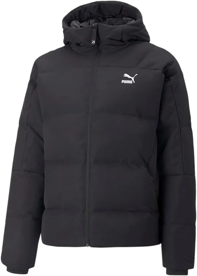 PUMA Mens Down Puffer Jacket Athletic Outerwear Casual Drawstring - Black - Size XXL