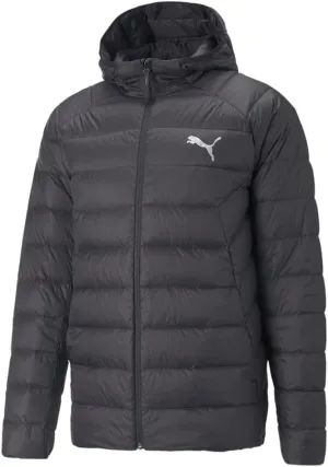 PUMA Mens Packlite Hooded Down Jacket Athletic Outerwear Casual Pockets - Black - Size M