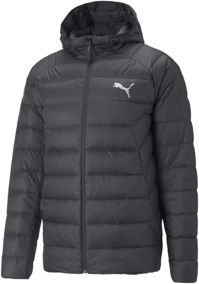 PUMA Mens Packlite Hooded Down Jacket Athletic Outerwear Casual Pockets - Black - Size M