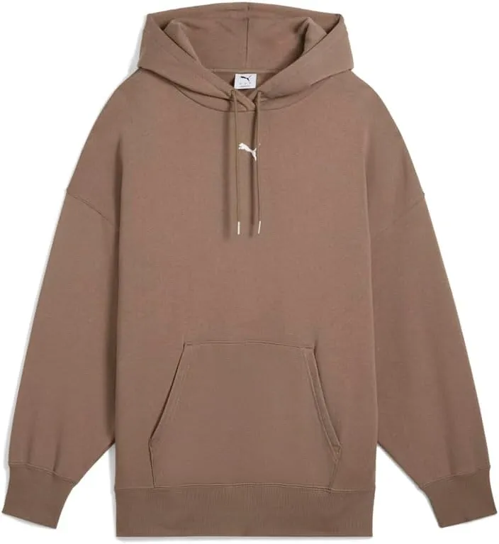 PUMA Womens Wardrobe Essentials Oversized Hoodie Athletic Outerwear Casual - Brown - Size L