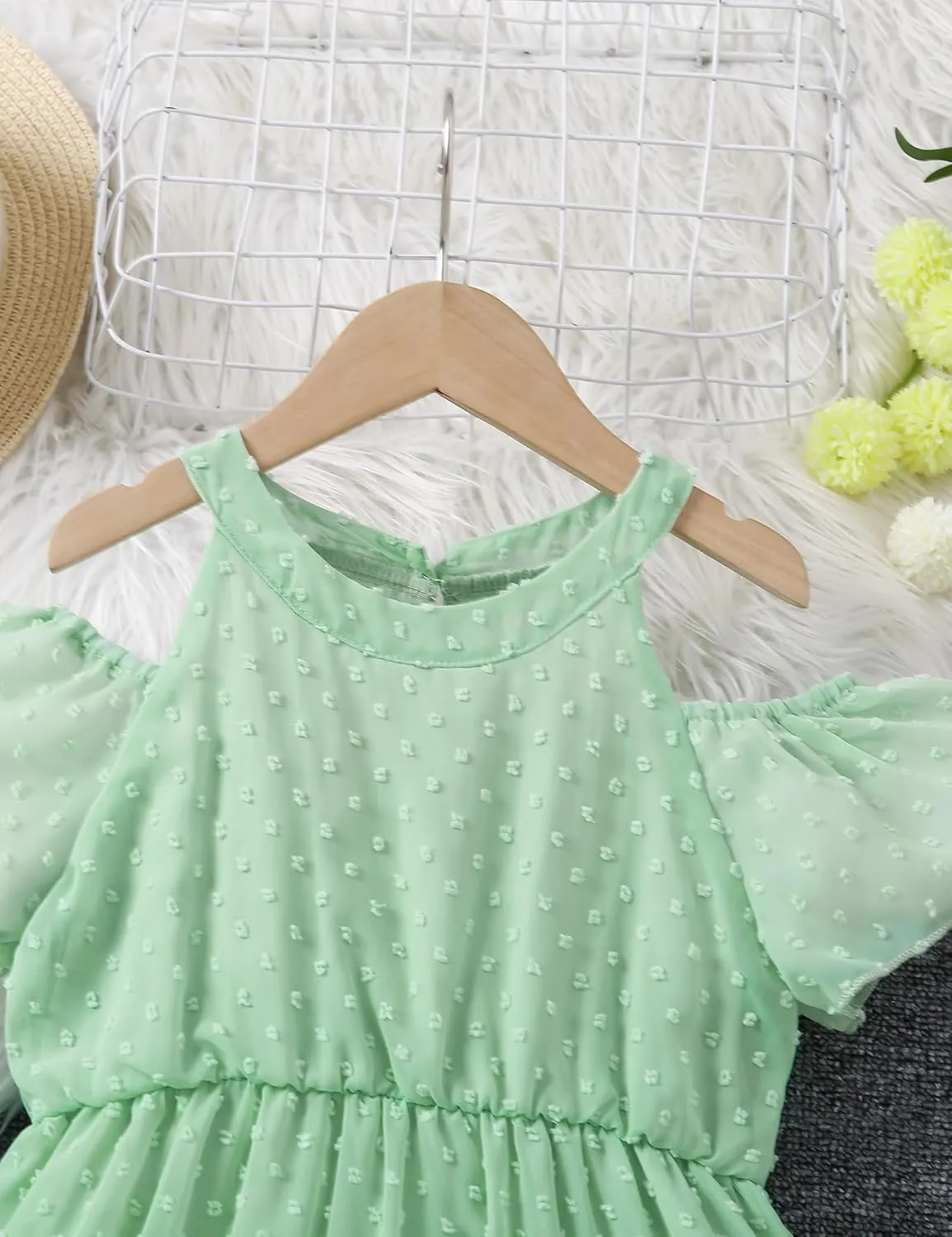 puseky Girls Summer Dress Halter Neck Sundress A-Line Swing Party Dresses for 5-13 Years
