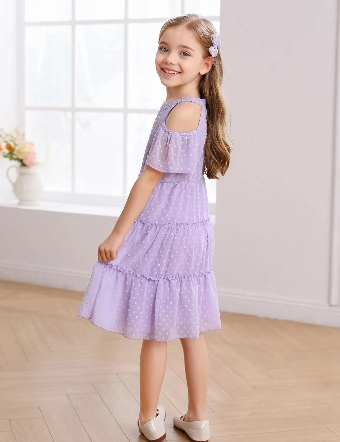 puseky Girls Summer Dress Halter Neck Sundress A-Line Swing Party Dresses for 5-13 Years