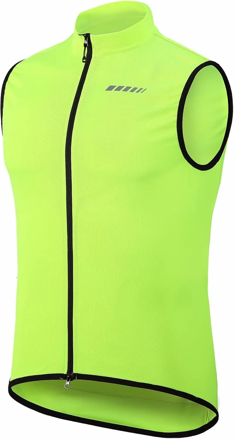 qualidyne Men's Sleeveless Cycling Jersey Vest Road Bike Shirt Bicycle Biking Tank Tops Full Zip Pockets