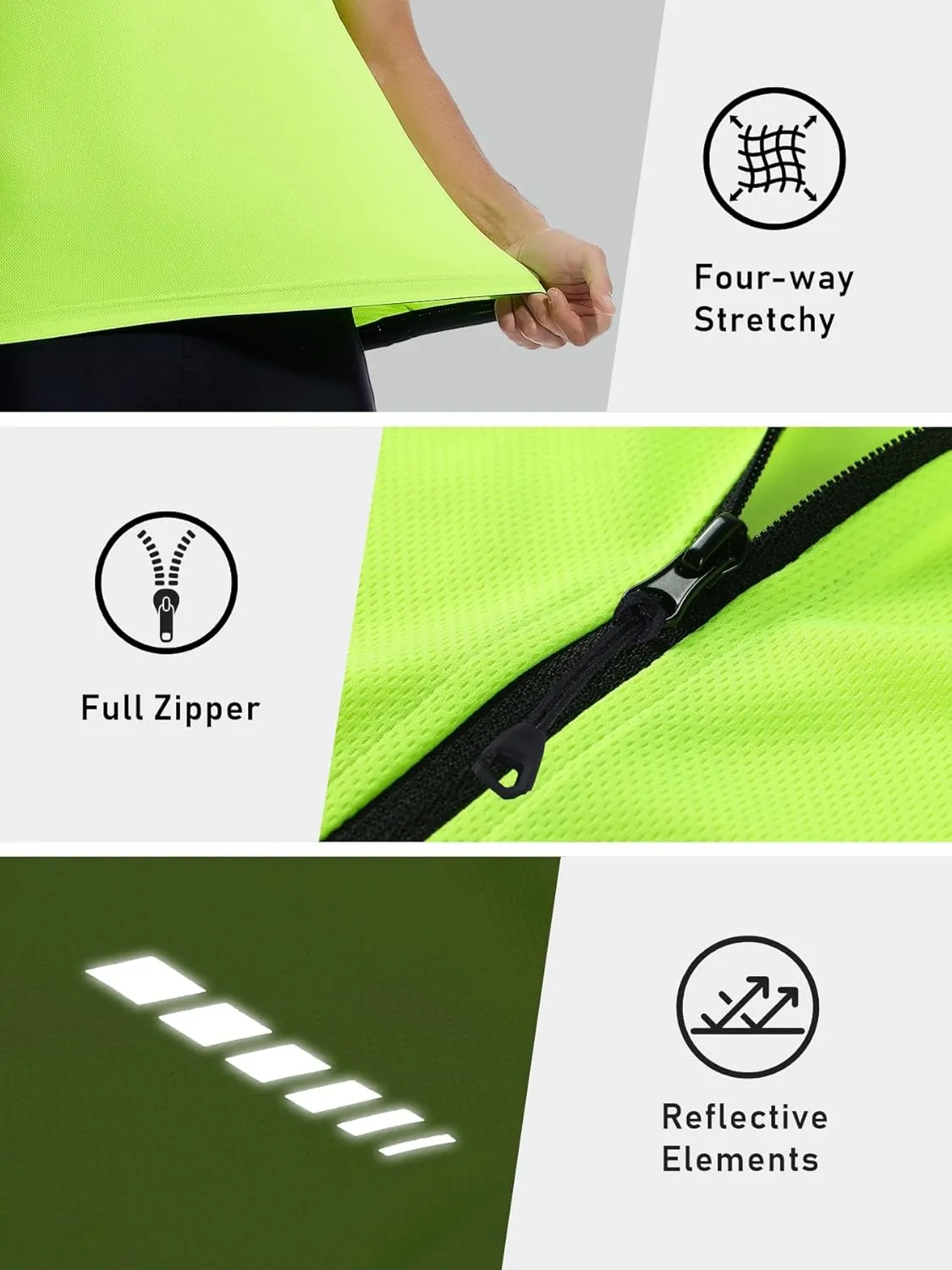 qualidyne Men's Sleeveless Cycling Jersey Vest Road Bike Shirt Bicycle Biking Tank Tops Full Zip Pockets