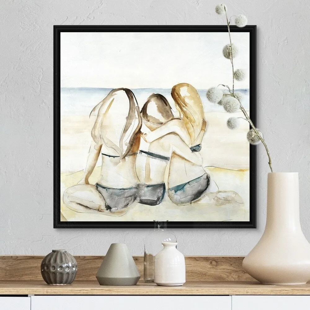 "BFF Beach Day" Black Float Frame Canvas Art