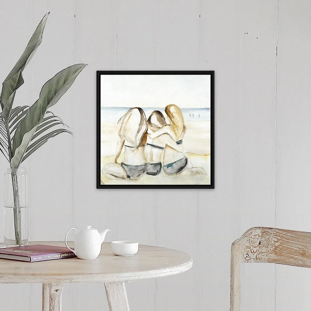 "BFF Beach Day" Black Float Frame Canvas Art