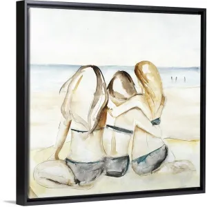 "BFF Beach Day" Black Float Frame Canvas Art