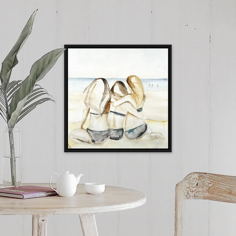 "BFF Beach Day" Black Float Frame Canvas Art