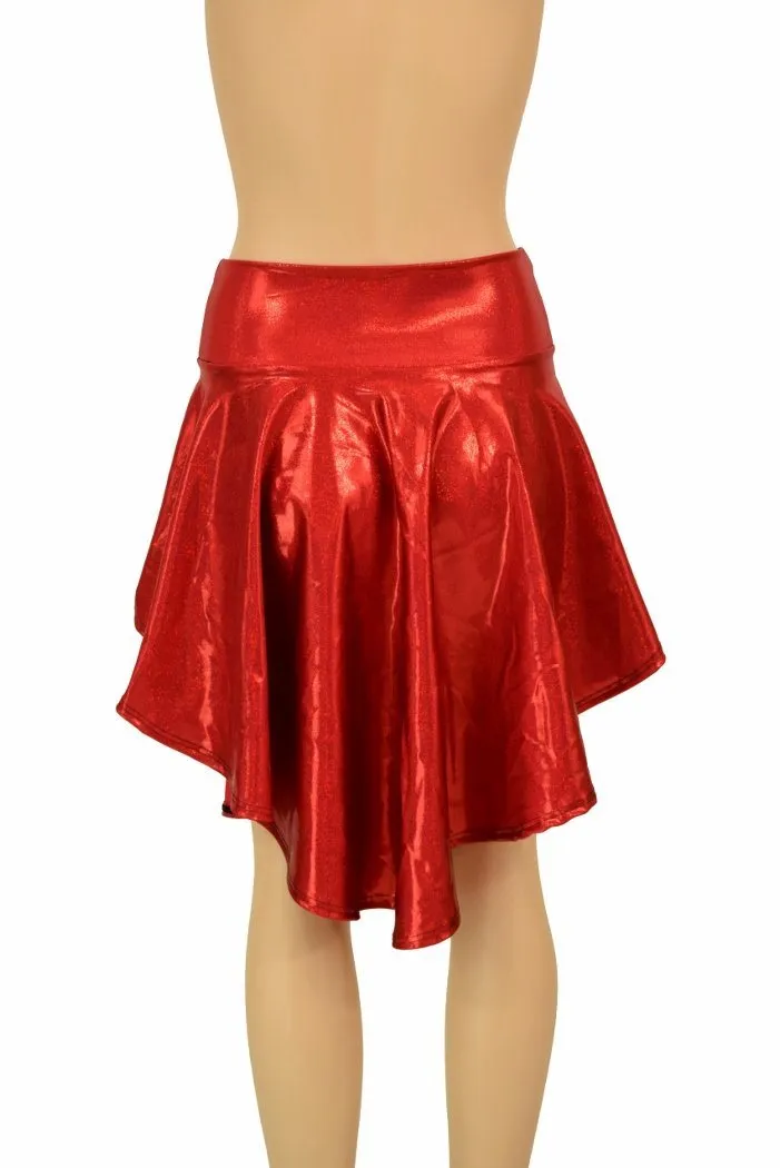 Red Sparkly Jewel Hi Lo Rave Skirt