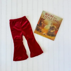 Red Velvet Bell Bottom Pants