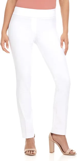 Rekucci Women's Ease Into Comfort Stretchy Straight Leg Office Pant with Tummy Control