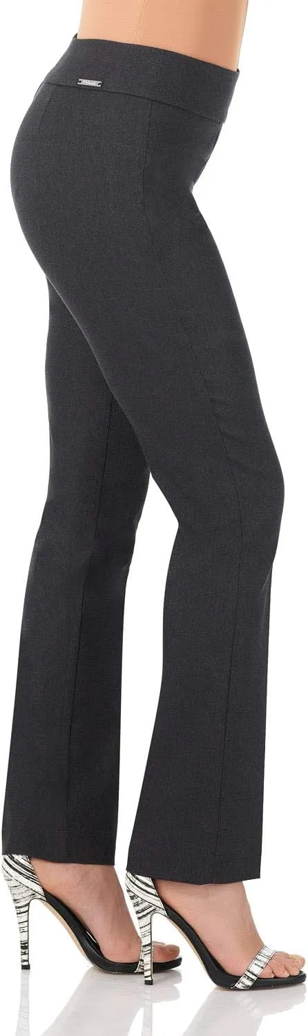 Rekucci Women's Ease Into Comfort Stretchy Straight Leg Office Pant with Tummy Control