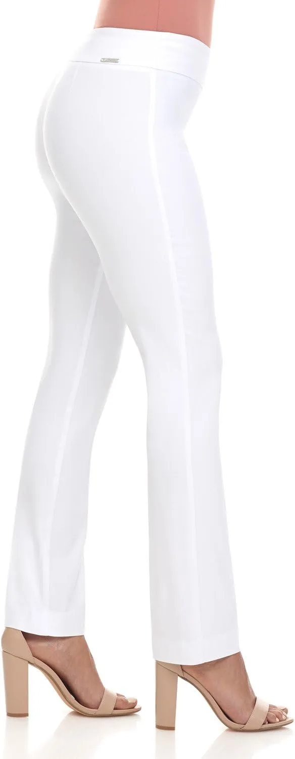 Rekucci Women's Ease Into Comfort Stretchy Straight Leg Office Pant with Tummy Control