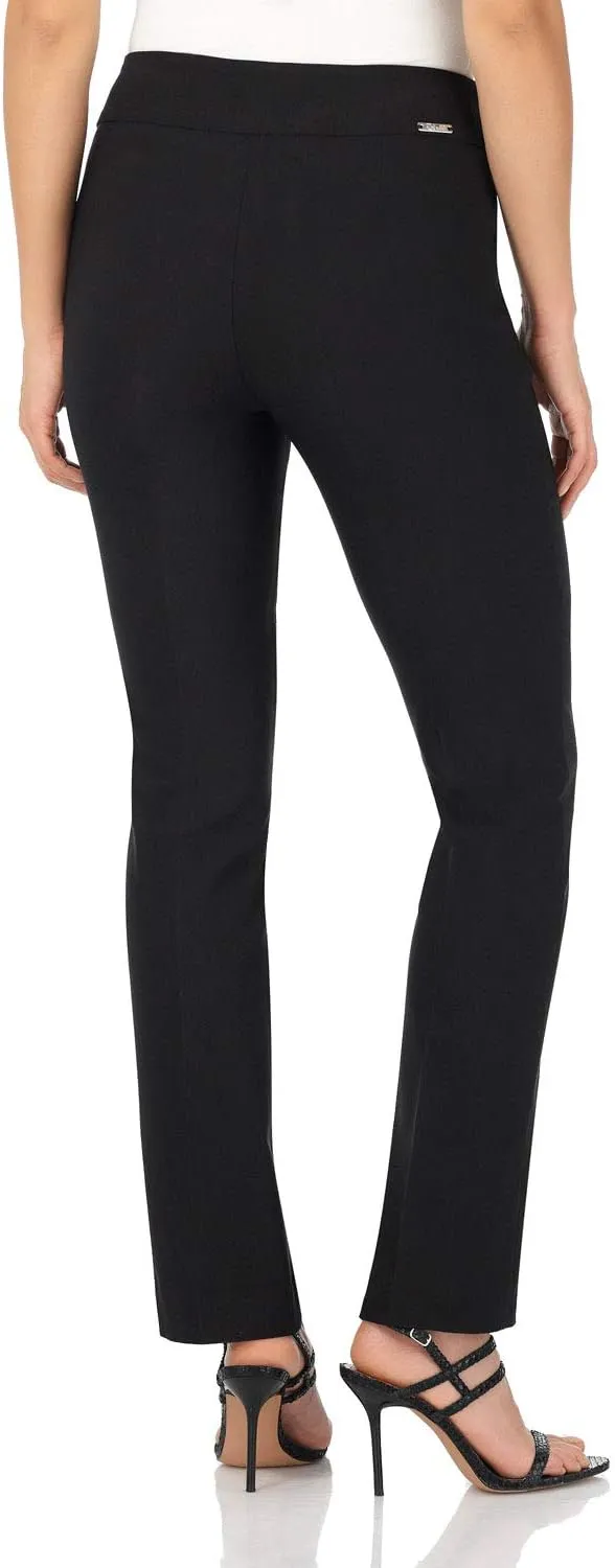 Rekucci Women's Ease Into Comfort Stretchy Straight Leg Office Pant with Tummy Control