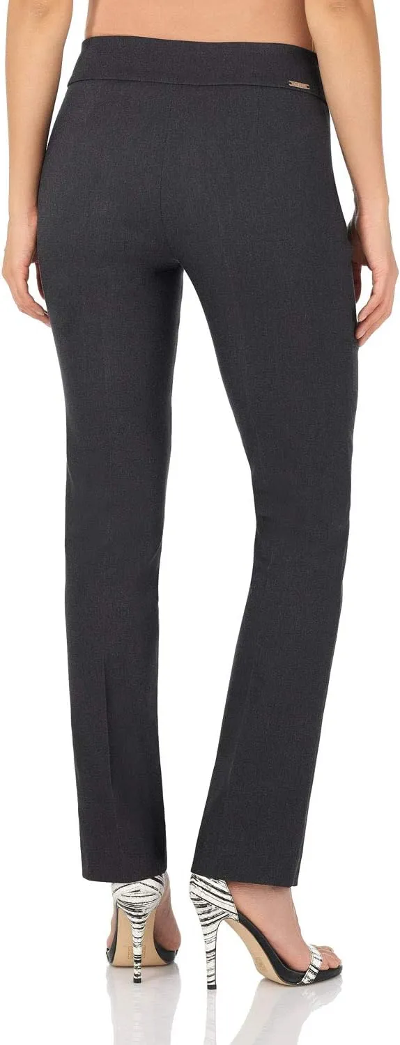 Rekucci Women's Ease Into Comfort Stretchy Straight Leg Office Pant with Tummy Control