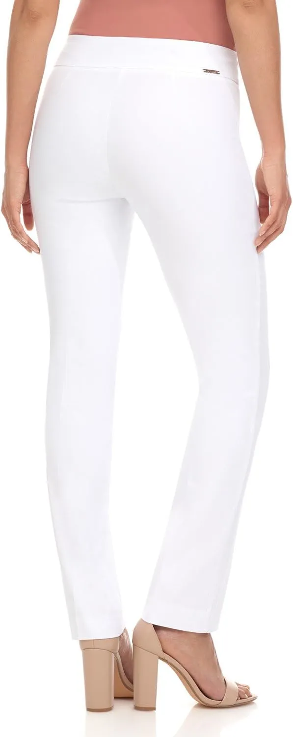 Rekucci Women's Ease Into Comfort Stretchy Straight Leg Office Pant with Tummy Control