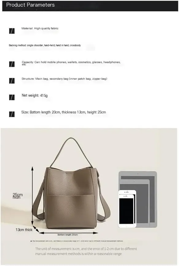 Retro Niche Design Bucket Women's Bag 2024 New Commuting Shoulder Bag Casual Versatile Crossbody Bucket Bag(Brown)