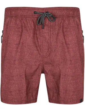 Rosario Swim Shorts In Red Marl Effect - Dissident
