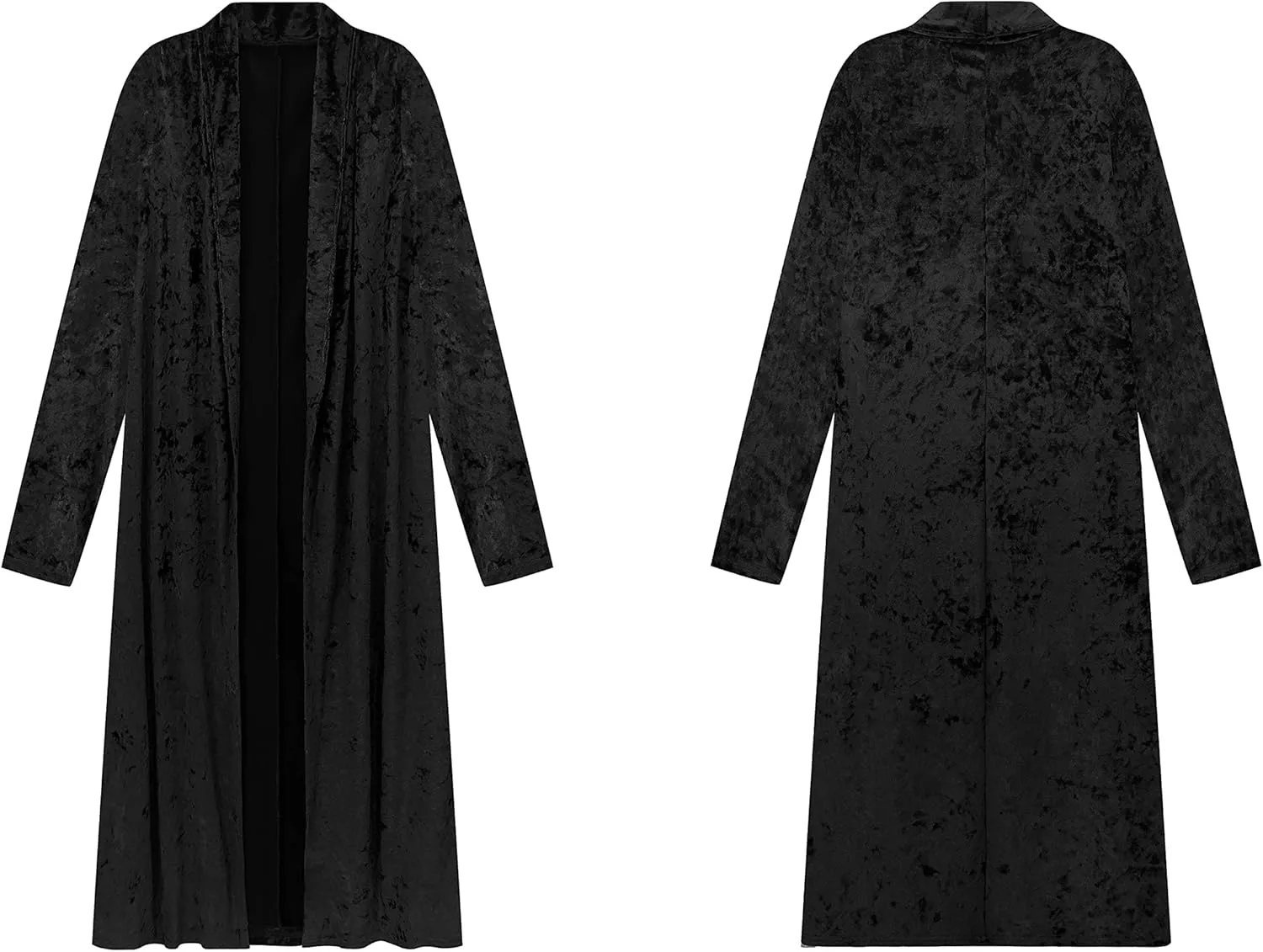 R.Vivimos Women's Long Sleeves Casual Velvet Jacket Open Front Cardigan Coat Outerwear