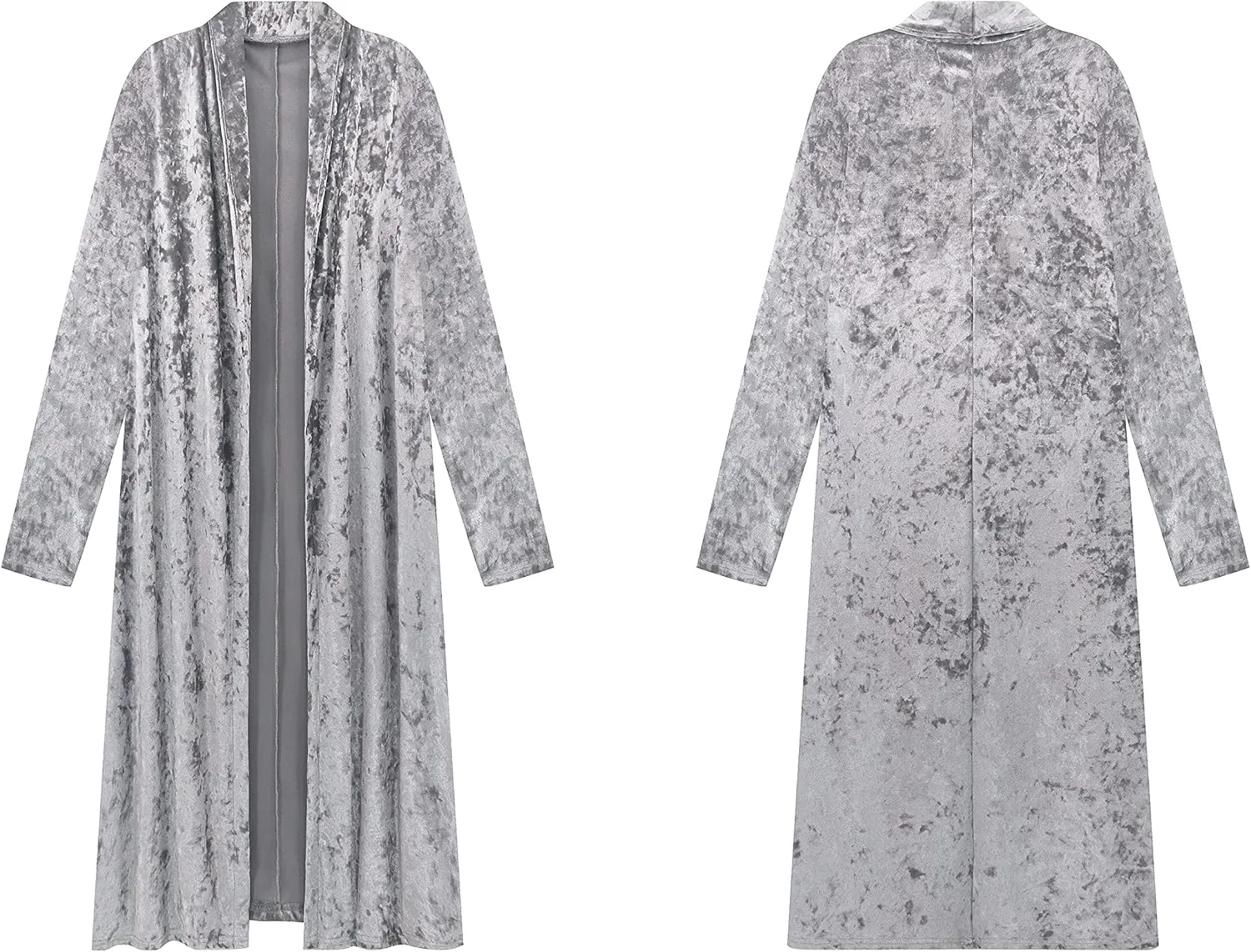 R.Vivimos Women's Long Sleeves Casual Velvet Jacket Open Front Cardigan Coat Outerwear