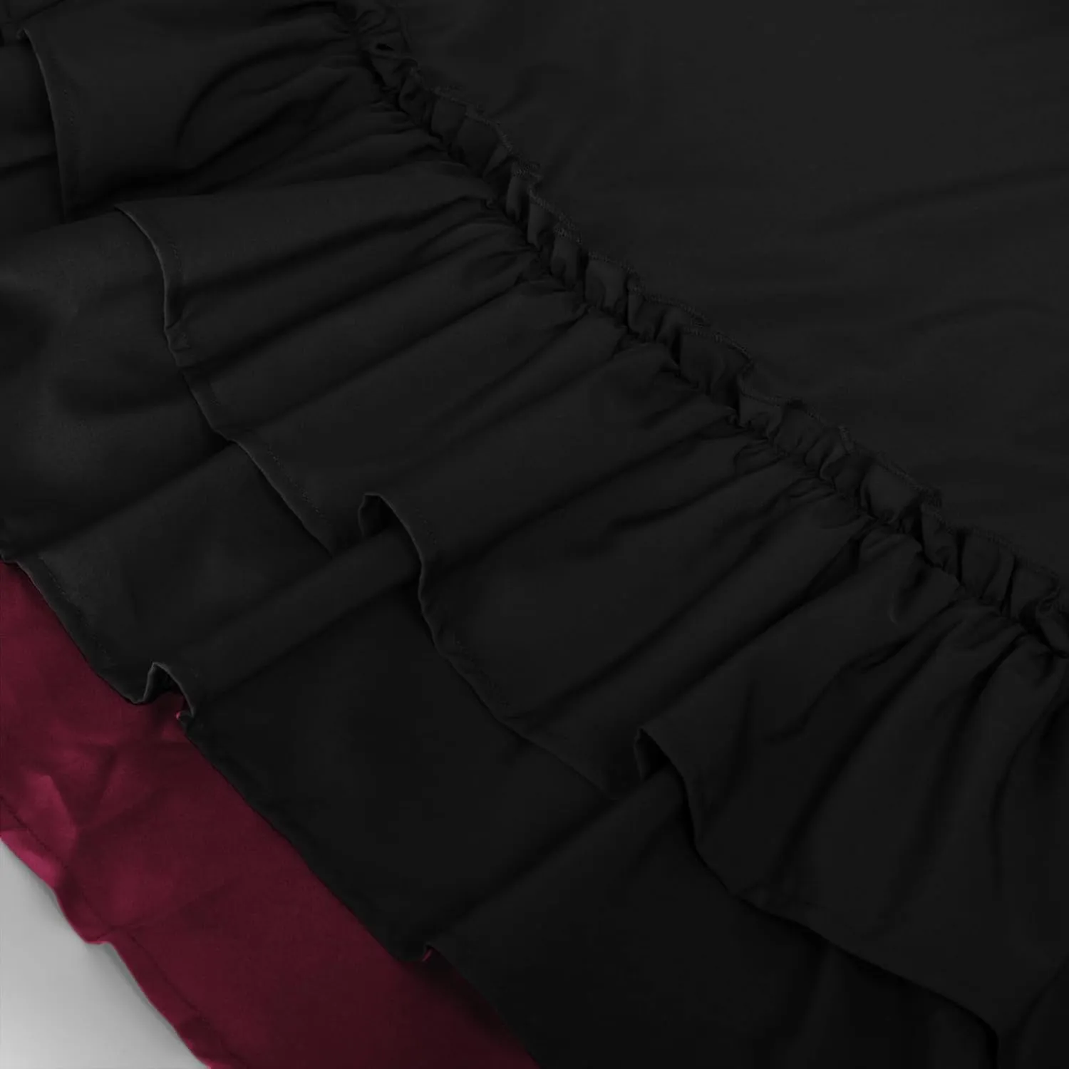 Scarlet Darkness Victorian Maxi Skirt for Women Renaissance Long Double-Layer Ruffle Skirt