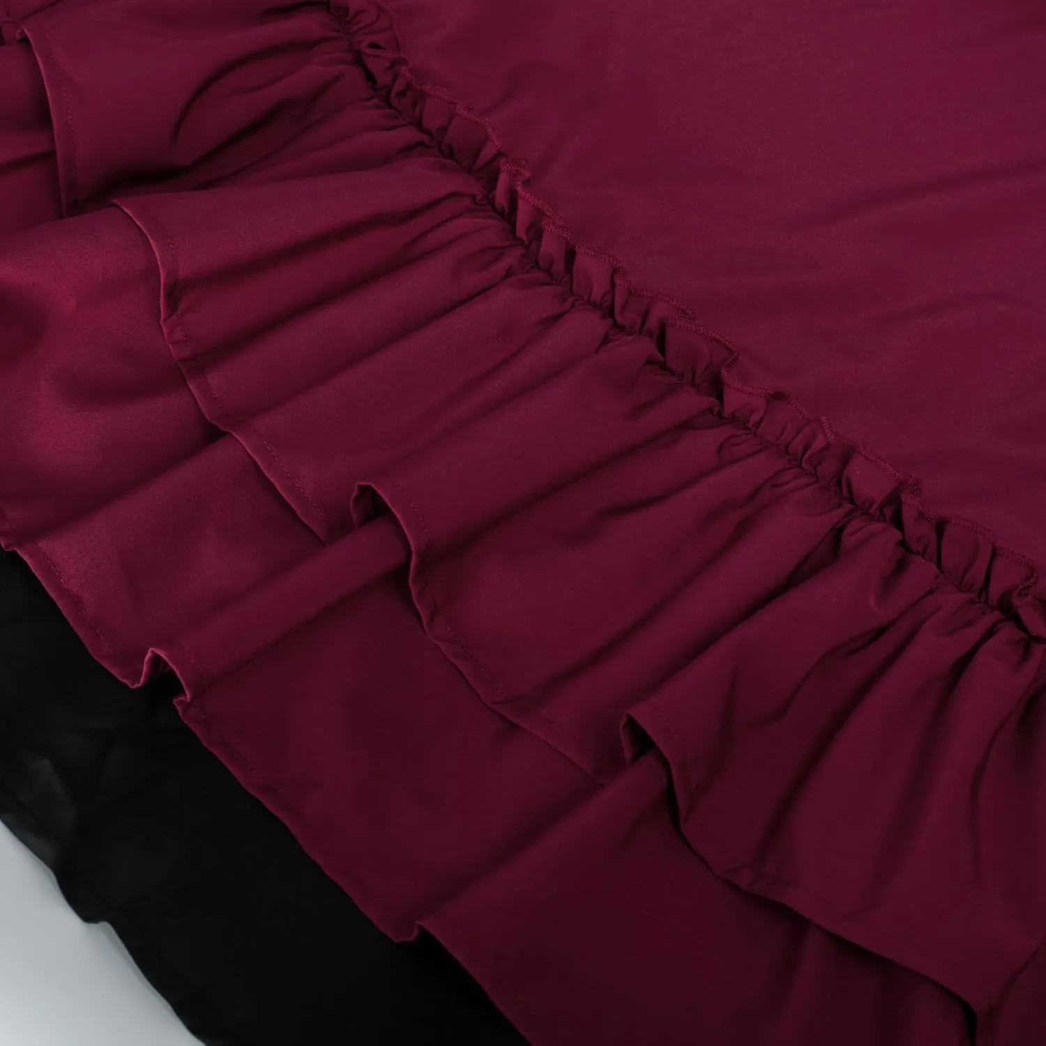 Scarlet Darkness Victorian Maxi Skirt for Women Renaissance Long Double-Layer Ruffle Skirt