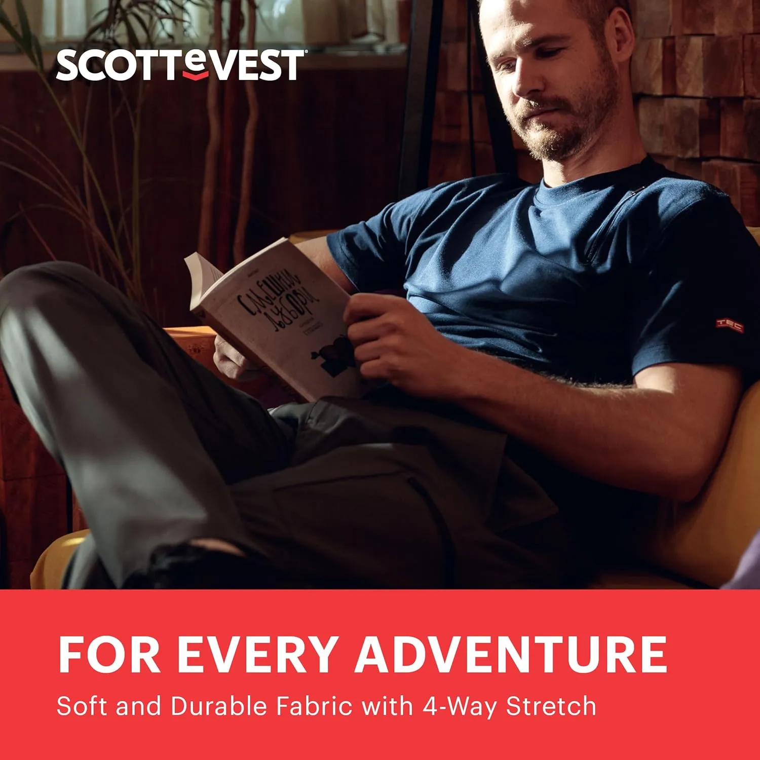 SCOTTeVEST Action Adventure Pant for Men - 17 Hidden Pockets - Water Repellent for Travel & More