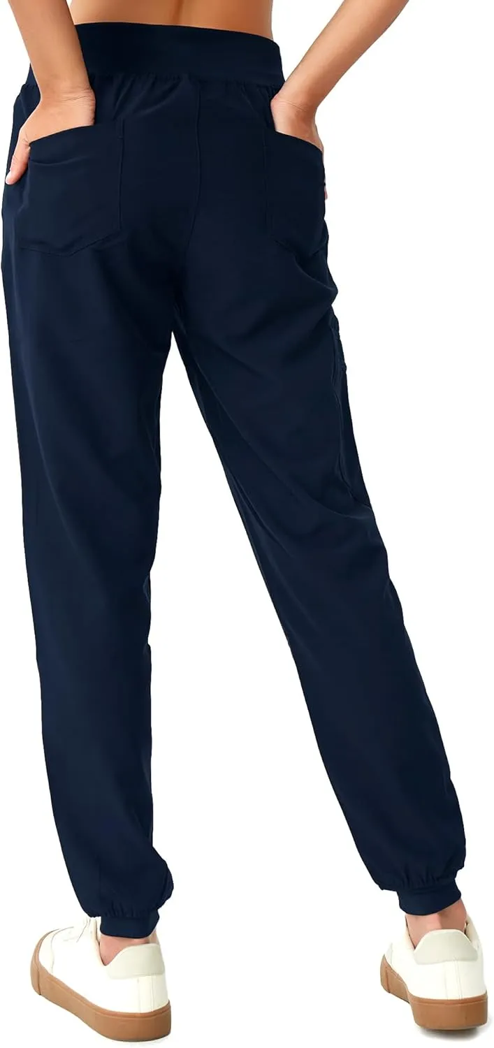 Scrubs for Women, Stretchy Yoga Pants with 5 Pockets, Cargo Jogger Scrub Pants for Women